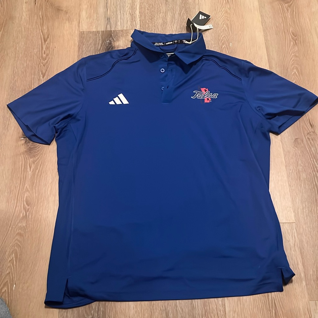 Nwt University Of Tulsa Golden Hurricanes Adidas Climalite Polo Large